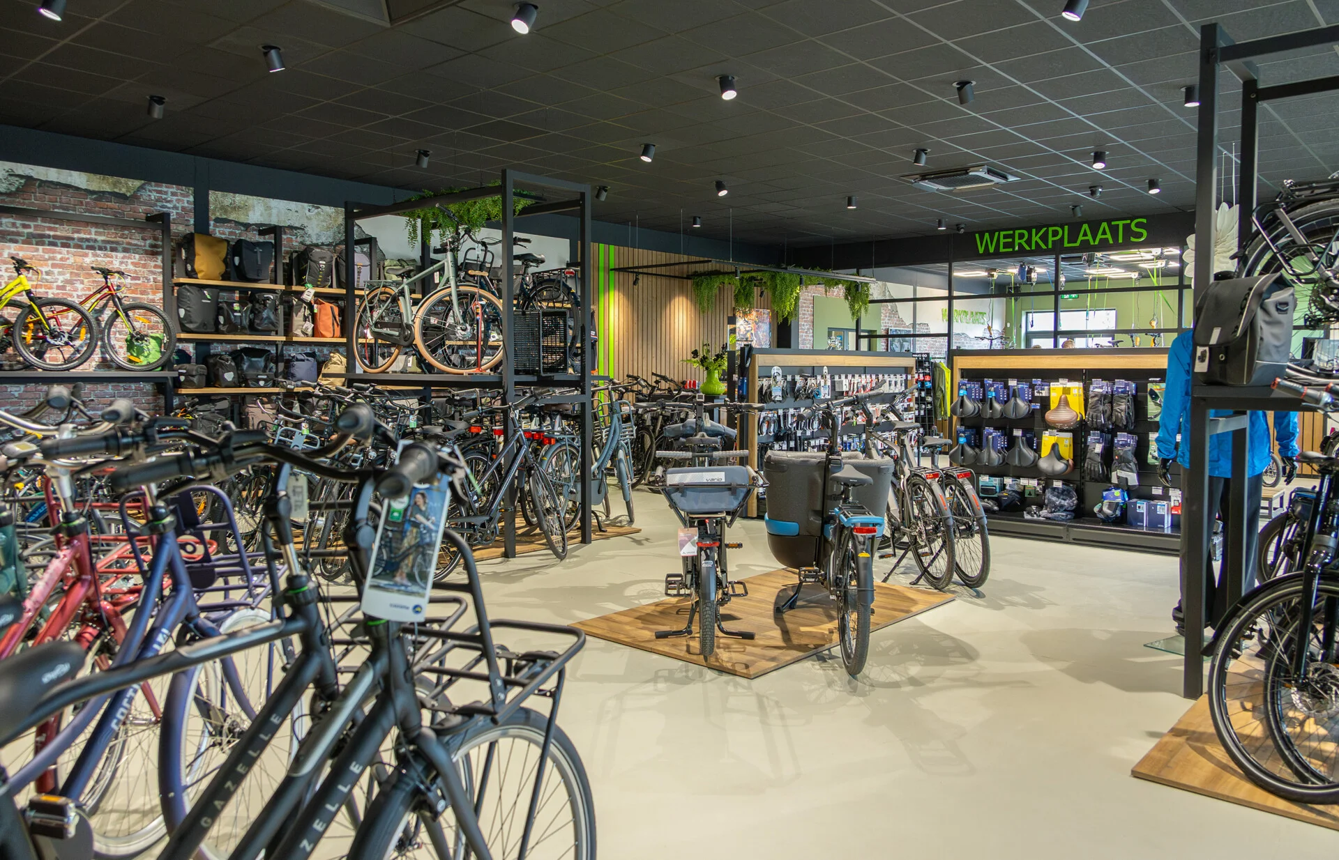 Binnenaanzicht winkel in kleur